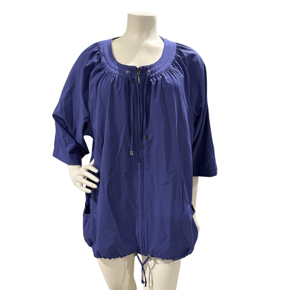 Zenergy by Chico's Zipped Front Purple 3/4 Sleeve Lightweight Jacket sz XL (3)